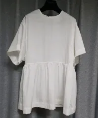 Lowell ロウェル 正規品 シャカシャカ素材 後ろバックスリット フレアシャーリング ルーズフィット ブラウス ロング丈 F