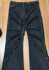 値下依頼可XU DOG RICH/Black Waxed Denim Pants - メルカリ