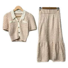 CELFORD(セルフォード) スカートセットアップ レディース美品  - ピンク×アイボリー ニット/ウエストゴム/ラメのサムネイル