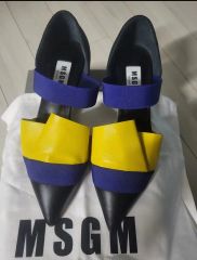 MSGM レオパード柄 厚底スリッポン 23.5cm 希少デザイン スニーカー 