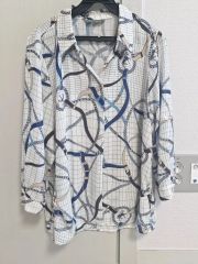 美品 ラ ジョコンダ 馬具/チェーンベルト柄 シアーチュニックブラウス 