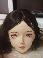 アニメ顔着ぐるみマスク（フルヘッド・ウィッグ・ロック機構・鍵付き