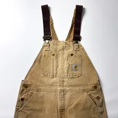 Carhartt カーハート オーバーオール W38 L32 ブラウン 茶色 ベージュ 鬼フェード ダック地 ダブルニー ワークパンツ ビンテージ ヴィンテージ VINTAGE ゆるだぼ ビッグサイズ ワークウェア アメカジ ボロ 雰囲気系