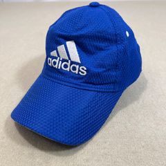 adidas キッズ キャップ 青 ロゴ刺繍 フリーサイズ 54～57cm スポーツ 帽子 アディダス