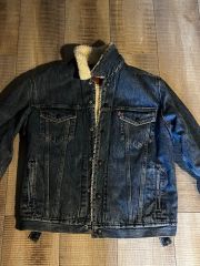90s LEVI'S ボア襟付きデニムジャケット Lサイズ - メルカリ