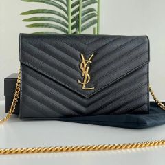 YSL チェーンショルダーバッグ ブラック - メルカリ
