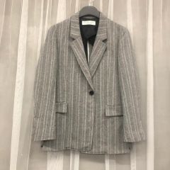 タグ付 Ami-Deux ヘリンボーン ストライプ ジャケット 38 ウール 