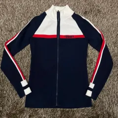 トミーヒルフィガー TOMMY HILFIGER ハイネック バイカラー ニット ジップアップ カーディガン S