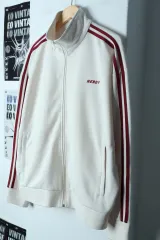 (L-2XL) ノルディ ジップアップ ジャージ トラックジャージ クリーム バーガンディ レア-154D6のサムネイル