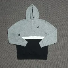 M NIKE ナイキ バイカラー ハーフジップ プルオーバー フードTシャツ
