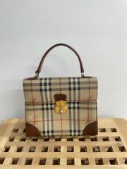 Burberry ハンドバッグ 希少ブルー チェック柄 保存袋 紙タグ付き