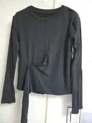 長袖 前開き ストレッチTシャツ
