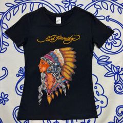 Ed Hardy Tシャツ ドラゴン フェニックス 黒 L バックプリント有り