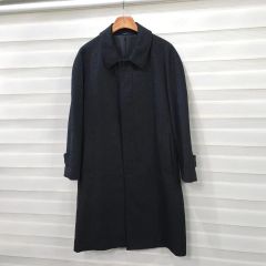 カシミヤ100% 日本製 ロングステンカラーコート ダークネイビー