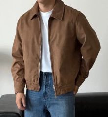 美品 Perushu ジャケット L ベージュ 短丈ダブルジップ 韓国ストリート 