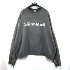 2024 SAINT MICHAEL セントマイケル CREW SWT CHAOS カオス プリント ダメージ加工 クルーネック スウェット トレーナー Lサイズ グレー SM-YS1-0000-034のサムネイル