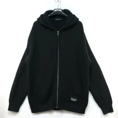 PRADA プラダ ウール シルク ジップアップ ニット フーディ パーカー ロゴ パッチ ブラック 48サイズ UMG108 S221 1Z9Eのサムネイル