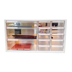 Livinbox Parts Cabinet, Large Capacity, 13 Drawers, Desktop Storage Box, Stationery Storage, Plastic Model Kits, Electronic Components, Model Tools, Art Supplies, Resin, Colorants, Markers, Art Supplies Storage, Toolbox, Storage Case, Vitamins, Medicine Organization, White 590a8b94