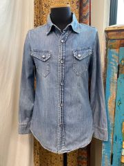 90s vintage D&G 短丈 デニムシャツ フェザー y2k ボヘミアン 90s vintage D&G 短丈 デニムシャツ フェザー y2k ボヘミアン - メルカリ