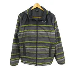 オークリー ブルゾン ジャケット 中綿 スポーツウエア アウター メンズ Lサイズ ブラック×グレー OAKLEY 【中古】