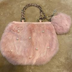 Miu Miu ノベルティ パール付き ファー チェーン ショルダーバッグ正規 