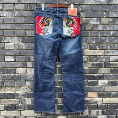 Ed Hardy ドラゴン刺繍デニム 42 極太 Y2K - メルカリ