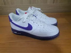 新品級 NIKE ナイキ エアフォース 1 EMB ホワイト & コートパープル 260サイズ