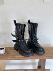 COMME des GARCONS 80s レザーシューズ ダブルストラップ 黒 - メルカリ