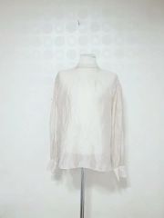 新品未使用 レスピーギ】綿素材デザインタックブラウスTシャツ40号 