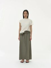 新品タグ付き】SACRA サクラ リネン ベルテッド ラップスカート 38 