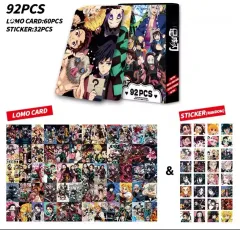 鬼滅の刃 カード 92pcs セット (トレカ60pcs ステッカー32pcs)