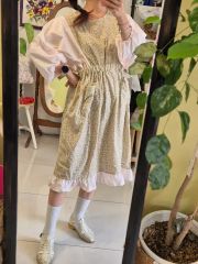 ブライスアウトフィット フリルのつりパンツ ソックスセット きいろ