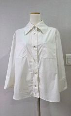 美品 yori ヨリ リボンボタンショートシャツ ホワイト フリーサイズ