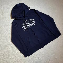 gap 30周年 ジップパーカー ジップフーディー 青 - メルカリ
