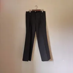 Calvin Klein カルバン・クライン 33 ブラック パータン ワイド スーツ パンツ ズボン FW ローライズ