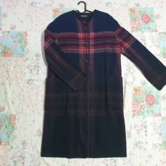 現行 リバーシブルノーカラーコート ブルーレーベルクレストブリッジ 