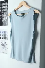 W(L) ポロ ラルフローレン 半袖 Tシャツ ノースリーブ 機能性 ライトブルー-1408C