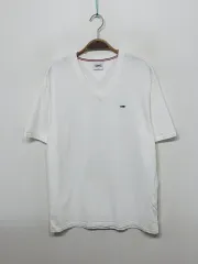 (L) トミー ジーンズ 半袖Tシャツ 白 Vネック トミー コットンTシャツ