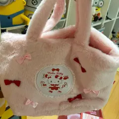 ハローキティ ピンク ファー トートバッグ リボン 装飾