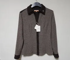 オリジナル CASTELBAJAC ウール混 CHECK オープン シャツ レディース 55 新品
