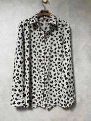 K323◯ ZARA 柄シャツ レオパード柄 ヒョウ柄 ボタニカル ペイズリー柄 