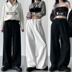 エイブリー 2xl オーバーサイズ フィット感 ノーブランド バックル 調節 ズボン ダブル ピンタック パンツ