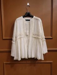 MARNAT ÉTOILE 刺繍入りブラウス 五分袖 アイボリー - メルカリ
