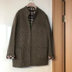 DAKS ダックス レディース ウール CHECK ロング カーディガン キルティング コート オーバーサイズ オーバーサイズ オールド マネー Look 通勤 Lookのサムネイル