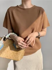 ホールガーメント リネン半袖ニット
