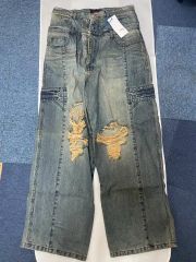 新品☆ GIRBAUD シャトルパンツ デニムハーフパンツ ダメージ加工 90s