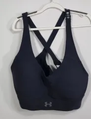 XS) UNDER ARMOUR アンダーアーマー ブラック スポーツブラ トップ