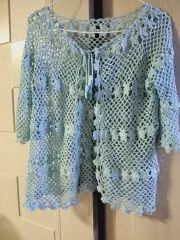 クロシェ手編みカーディガン