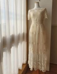 お値下げ DRESCCO ドレスコ リーフ＆花柄 ジュニアロングドレス150cm