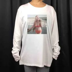 オリジナル ロンT マリリンモンロー セクシー グラマー 水着 ビーチ ロンT S M L XL タイト ジャスト 大きい ビッグ オーバーサイズ メンズ レディース ユニセックス ピンククリーム